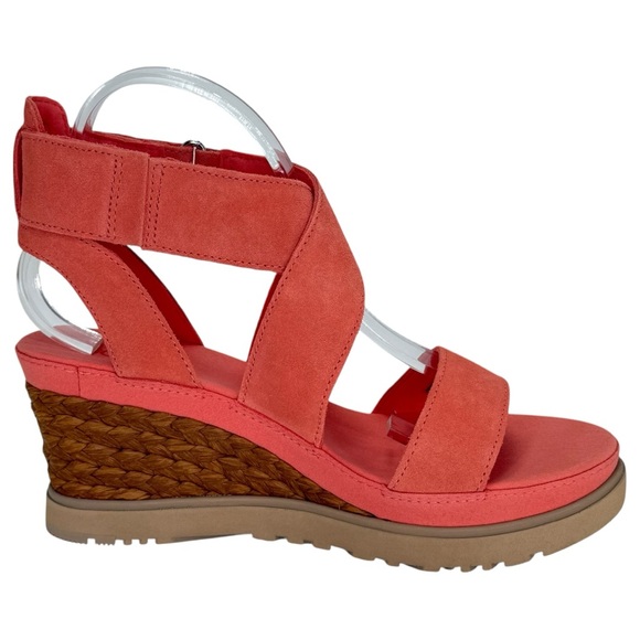 UGG Ileana Pink Suede Leather Womens Platform Sandals Size 10M - Picture 5 of 13